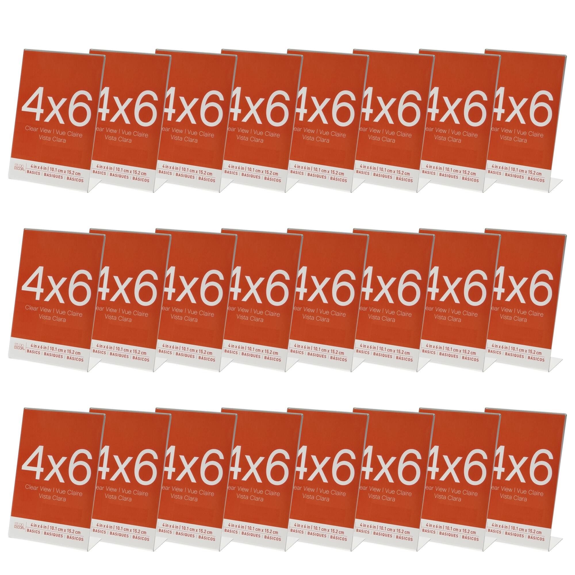24 Pack: Acrylic Vertical Bent 4" x 6" Frame, Basics by Studio Décor®